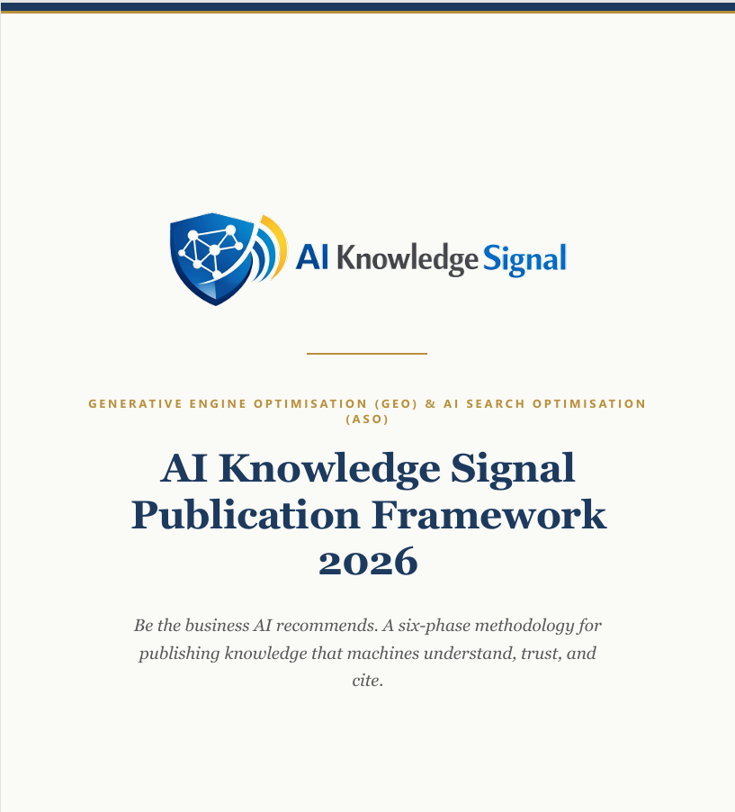 Cover of the AI Knowledge Signal Publication Framework 2026.